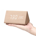 Modern Digital Clock with LED Display - Voice Activation Feature