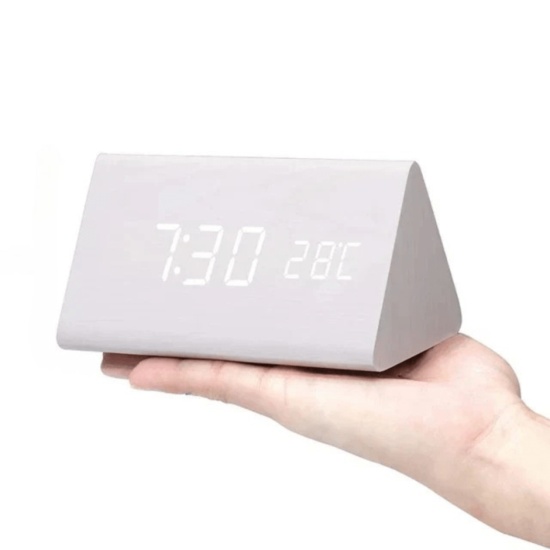 Modern Digital Clock with LED Display - Voice Activation Feature