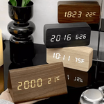 Modern Digital Clock with LED Display - Voice Activation Feature