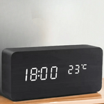 Modern Digital Clock with LED Display - Voice Activation Feature