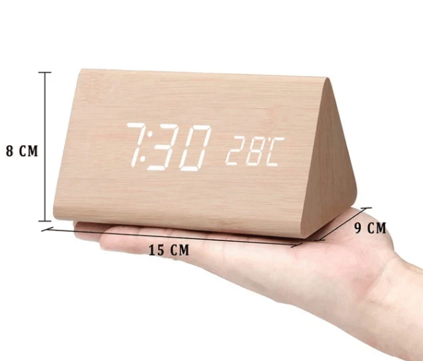 Modern Digital Clock with LED Display - Voice Activation Feature