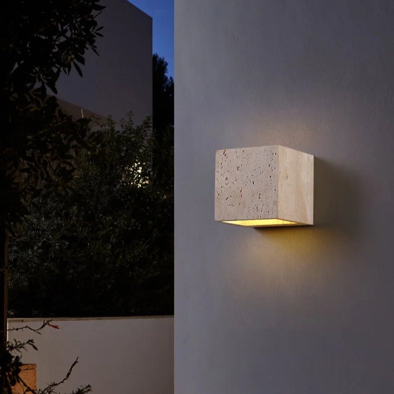 Natura - Stylish Travertine Wall Light with Warm LED Light