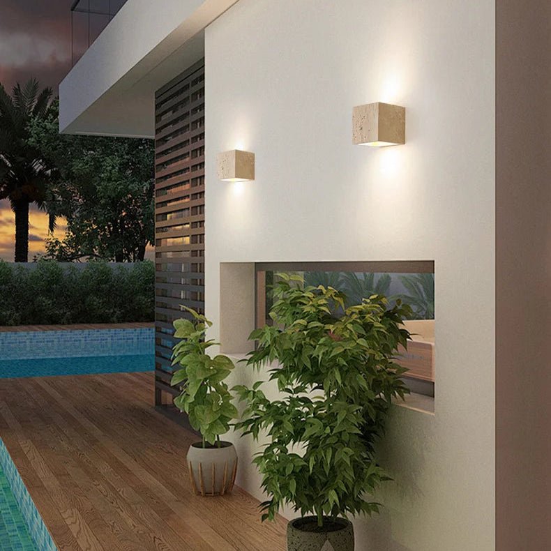 Natura - Stylish Travertine Wall Light with Warm LED Light