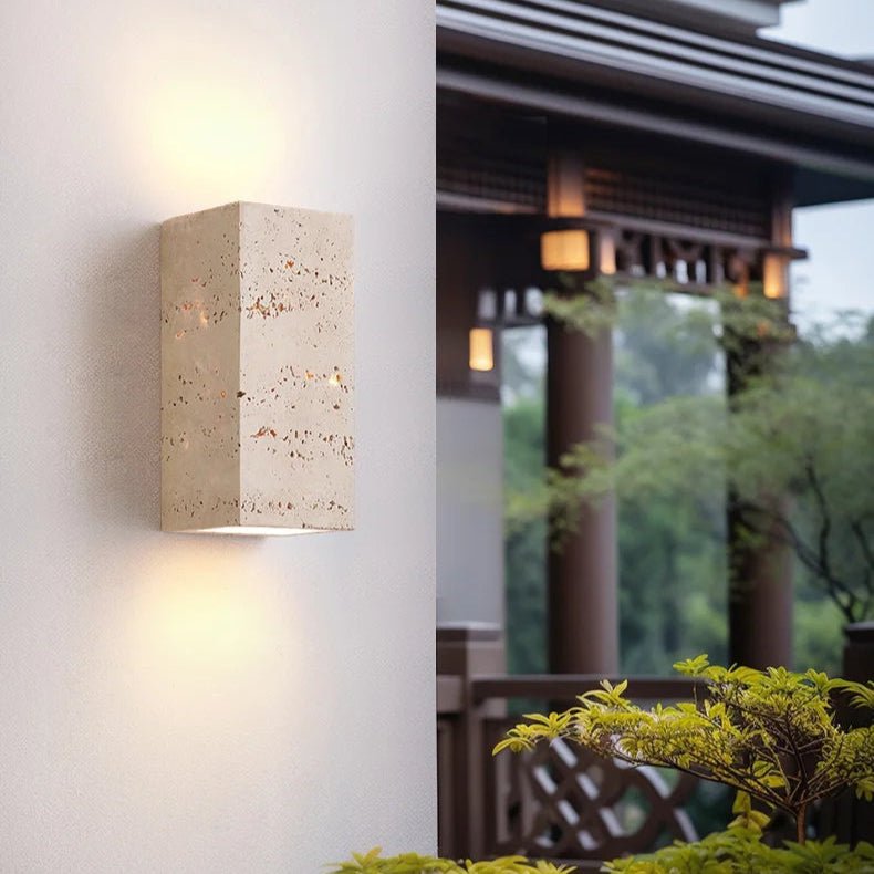 Natura - Stylish Travertine Wall Light with Warm LED Light