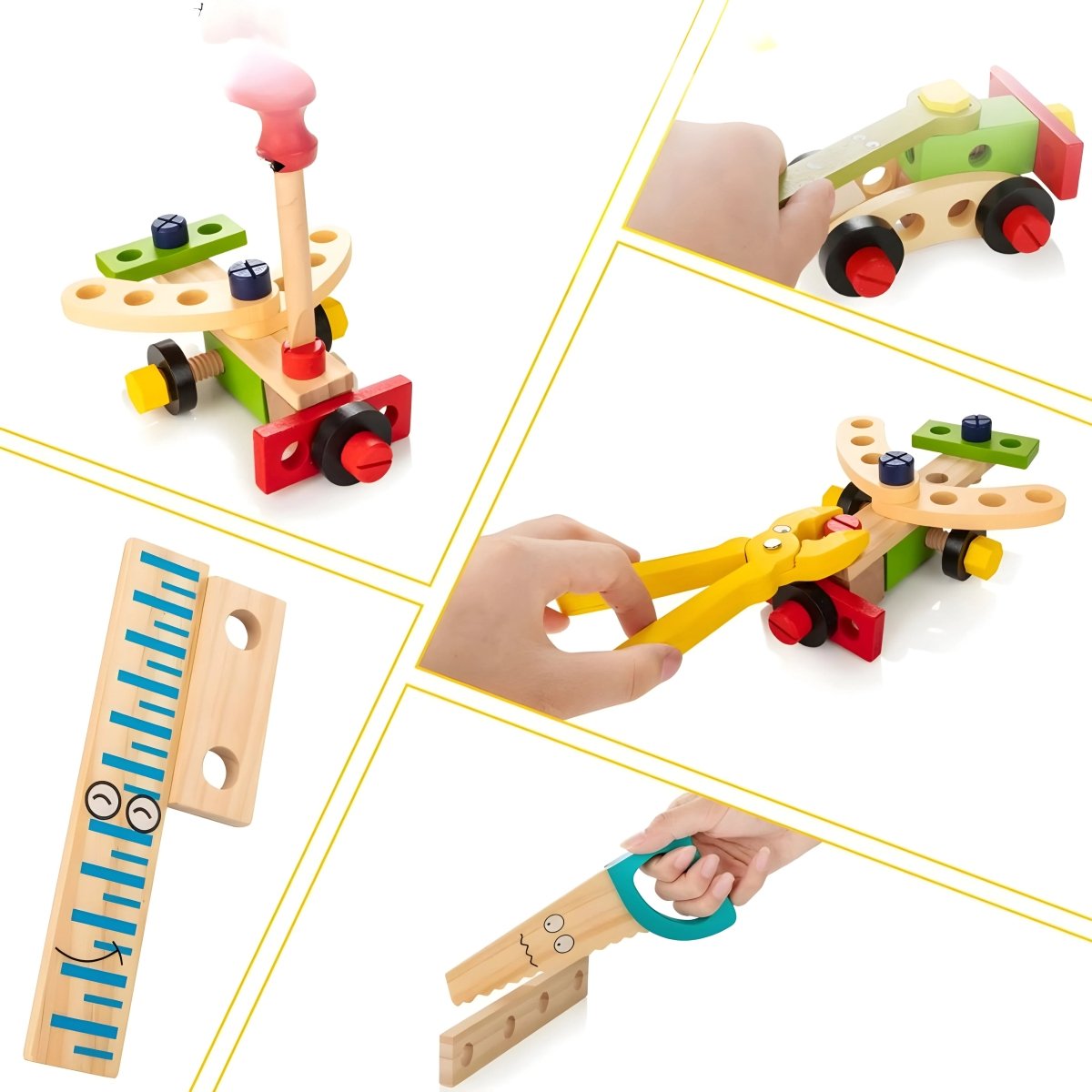 Wooden Tool Kit for Children - Montessori Learning for Construction Skills