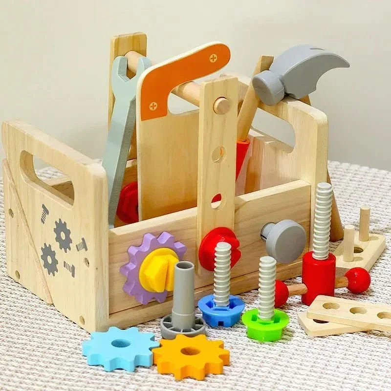 Wooden Tool Set for Kids' Creative Learning - Unisex Montessori Style