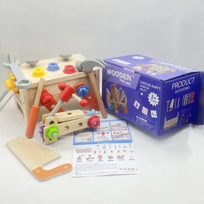 Wooden Tool Set for Kids' Creative Learning - Unisex Montessori Style