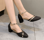 Elegante Damensandalen mit Blockabsatz und verstellbarem Riemen