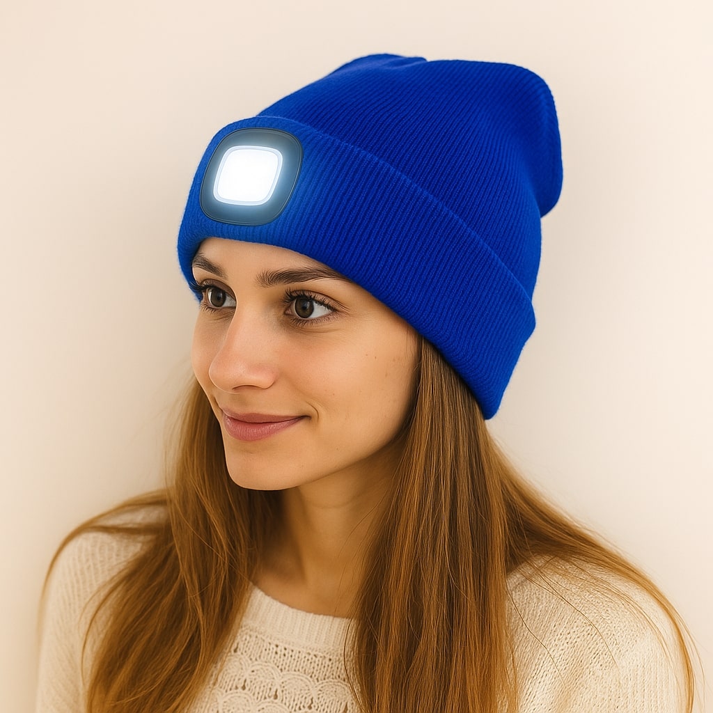 Praktische Mütze mit LED-Licht für sichere Nächte