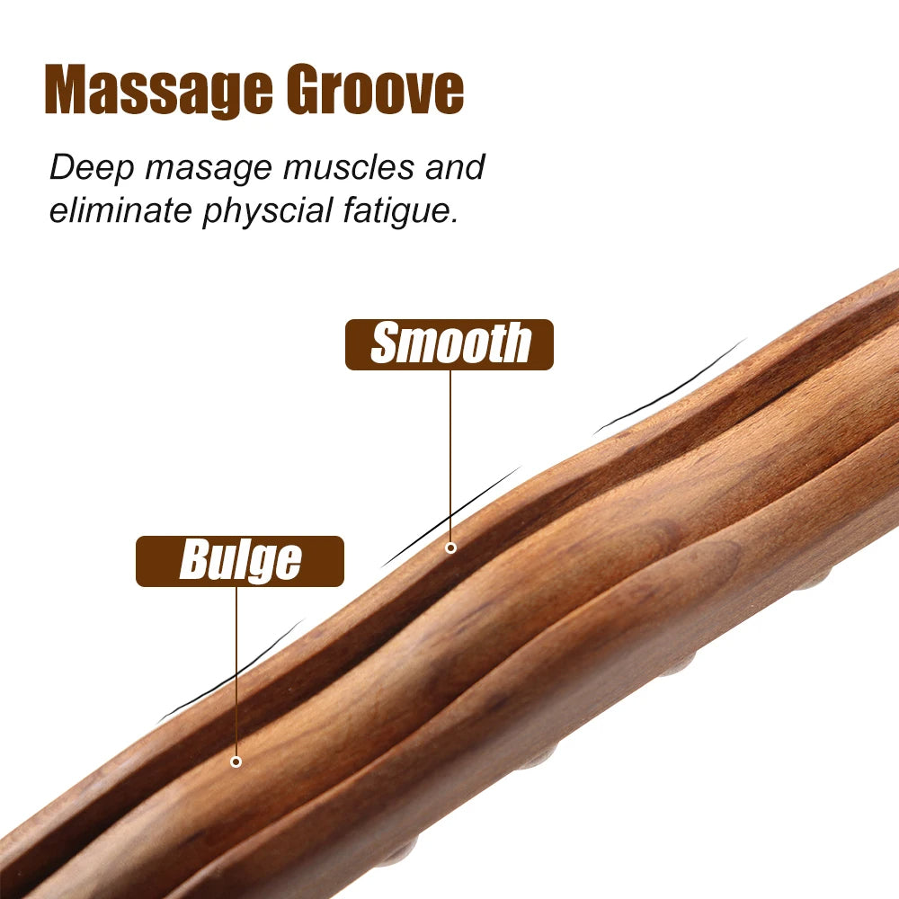 Massagewerkzeug aus Naturholz – 60 cm Gua Sha Massage-Stick für tiefe Muskelentspannung
