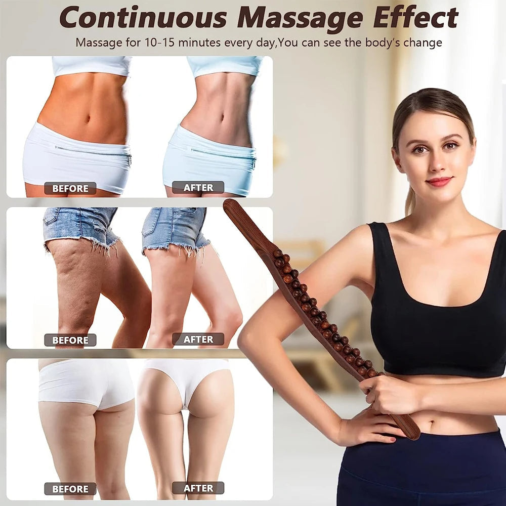 Massagewerkzeug aus Naturholz – 60 cm Gua Sha Massage-Stick für tiefe Muskelentspannung