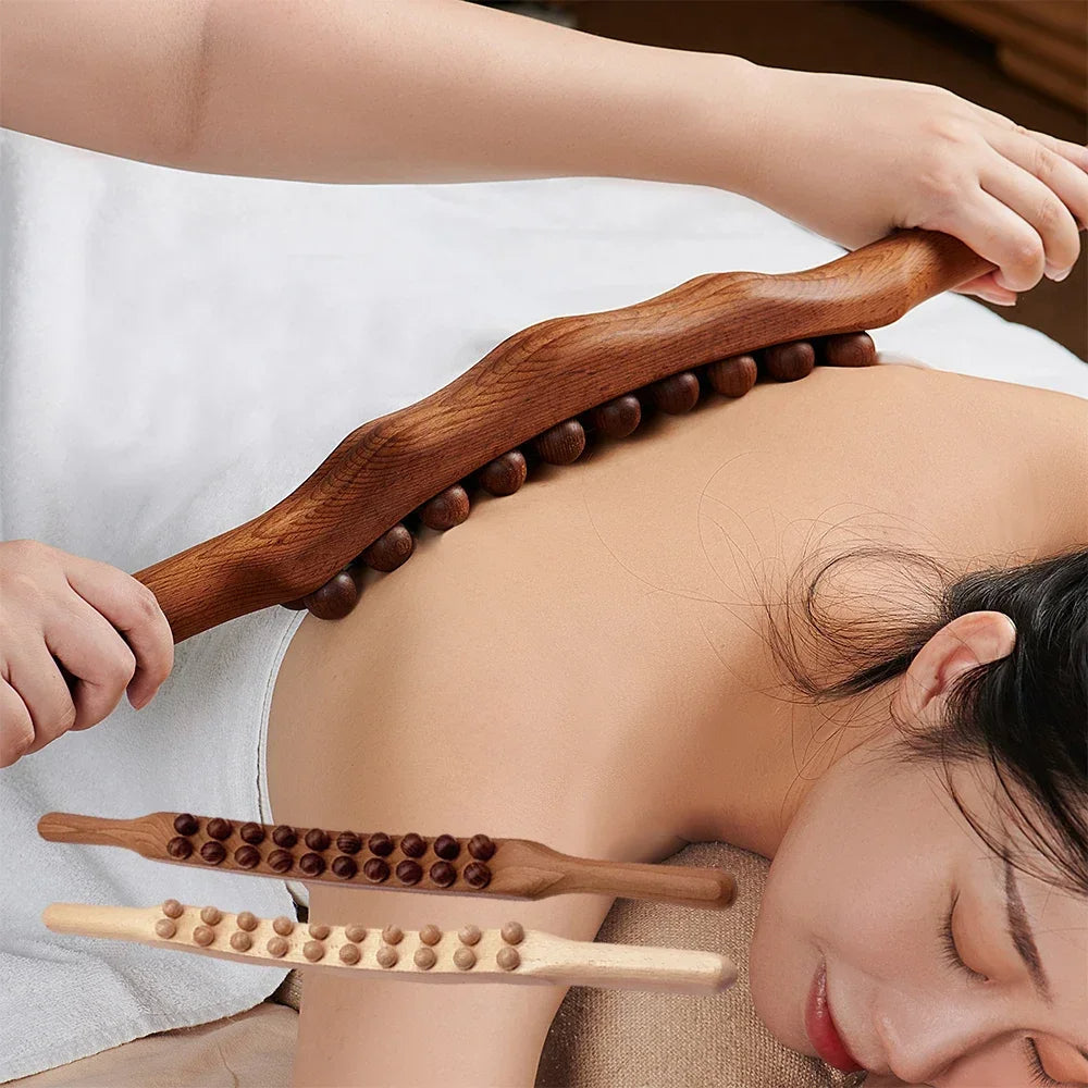 Massagewerkzeug aus Naturholz – 60 cm Gua Sha Massage-Stick für tiefe Muskelentspannung