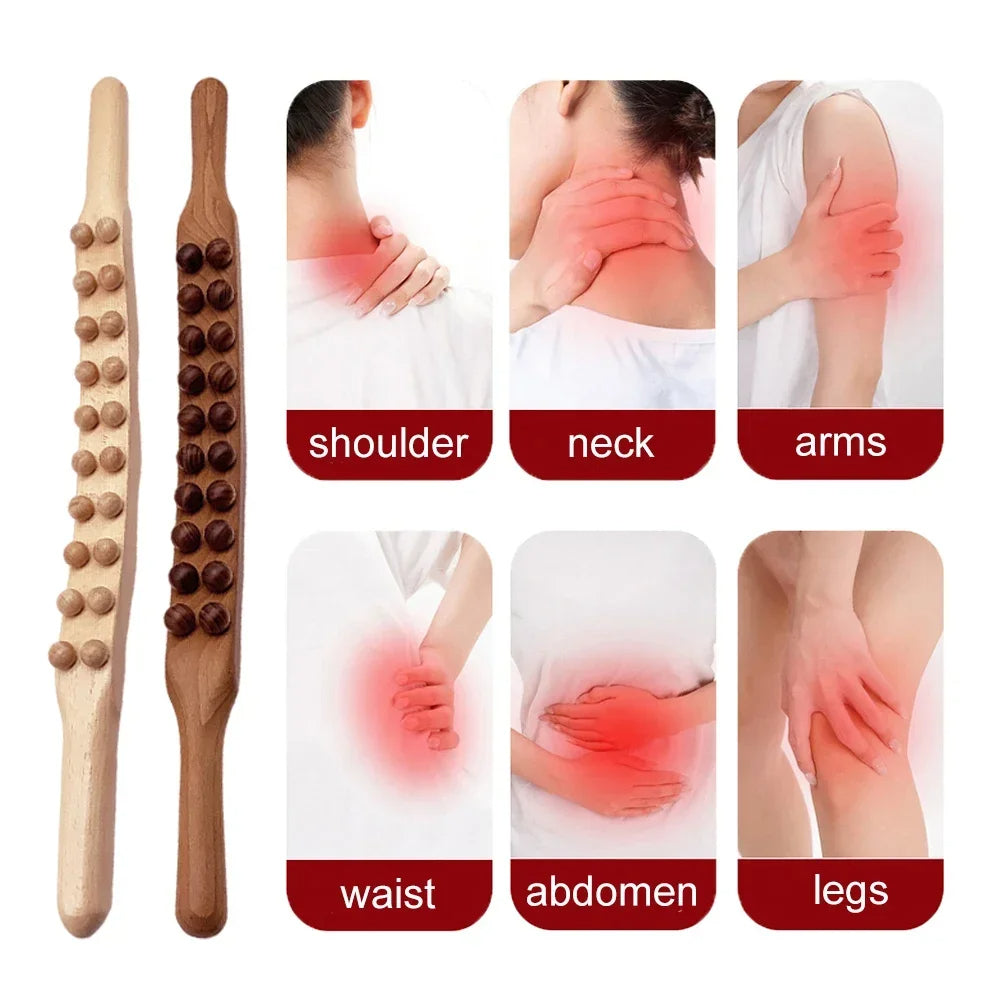 Massagewerkzeug aus Naturholz – 60 cm Gua Sha Massage-Stick für tiefe Muskelentspannung