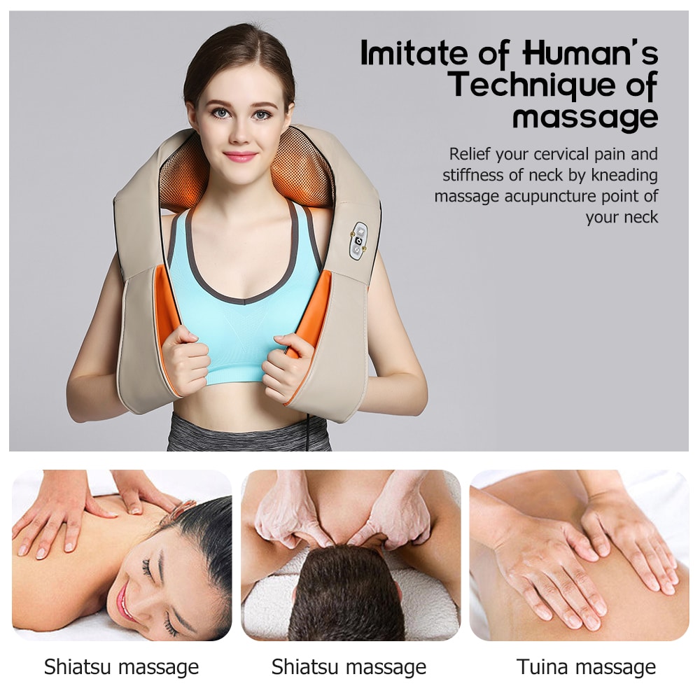 Massagekissen mit Shiatsu und Wärmefunktion für Nacken, Schultern, Rücken