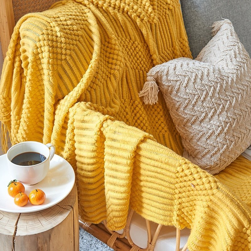 Warmth and Style: Cozy Knitted Blanket for Your Home