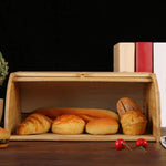 Stylish Wooden Bread Box with Roll-Top - Freshness for Your Kitchen
