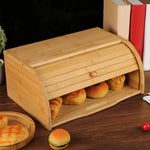 Stylish Wooden Bread Box with Roll-Top - Freshness for Your Kitchen