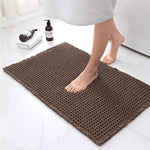 Elegant bathroom mat with non-slip backing and waffle design