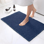 Elegant bathroom mat with non-slip backing and waffle design
