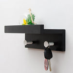 Elegant Wall Shelf with Hooks for Optimal Storage Space