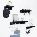 Elegant Wall Shelf with Hooks for Optimal Storage Space