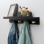 Elegant Wall Shelf with Hooks for Optimal Storage Space