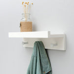 Elegant Wall Shelf with Hooks for Optimal Storage Space