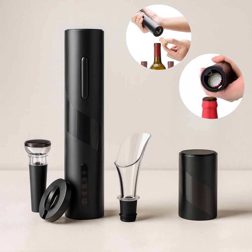 Elegantes Flaschenöffner Set für Wein und Bier – OpenEase