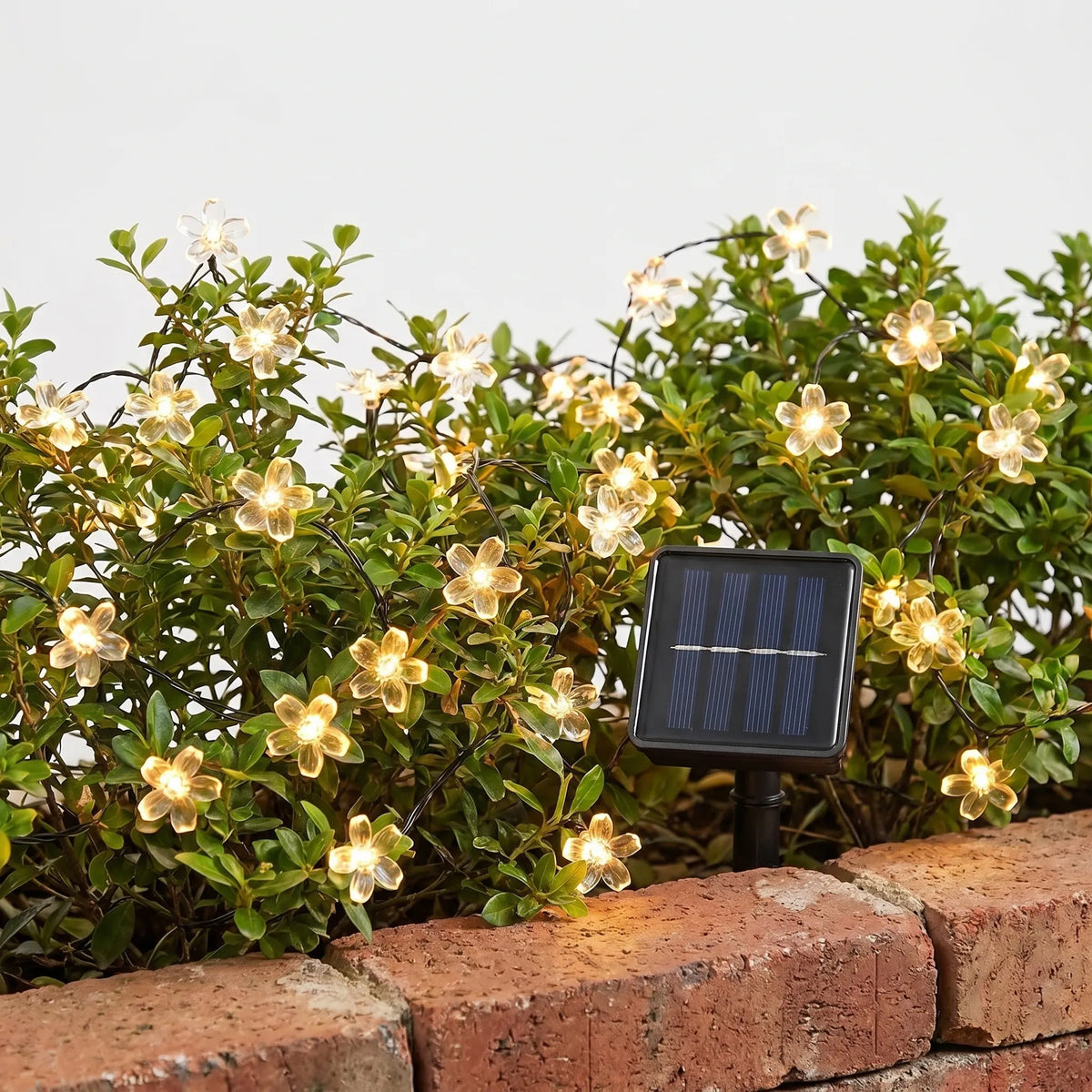 Solar-Powered Flower String Lights for Garden Decoration