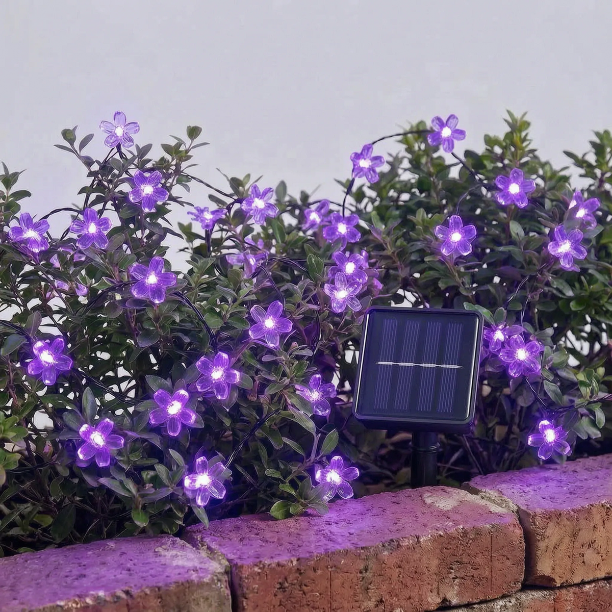 Solar-Powered Flower String Lights for Garden Decoration