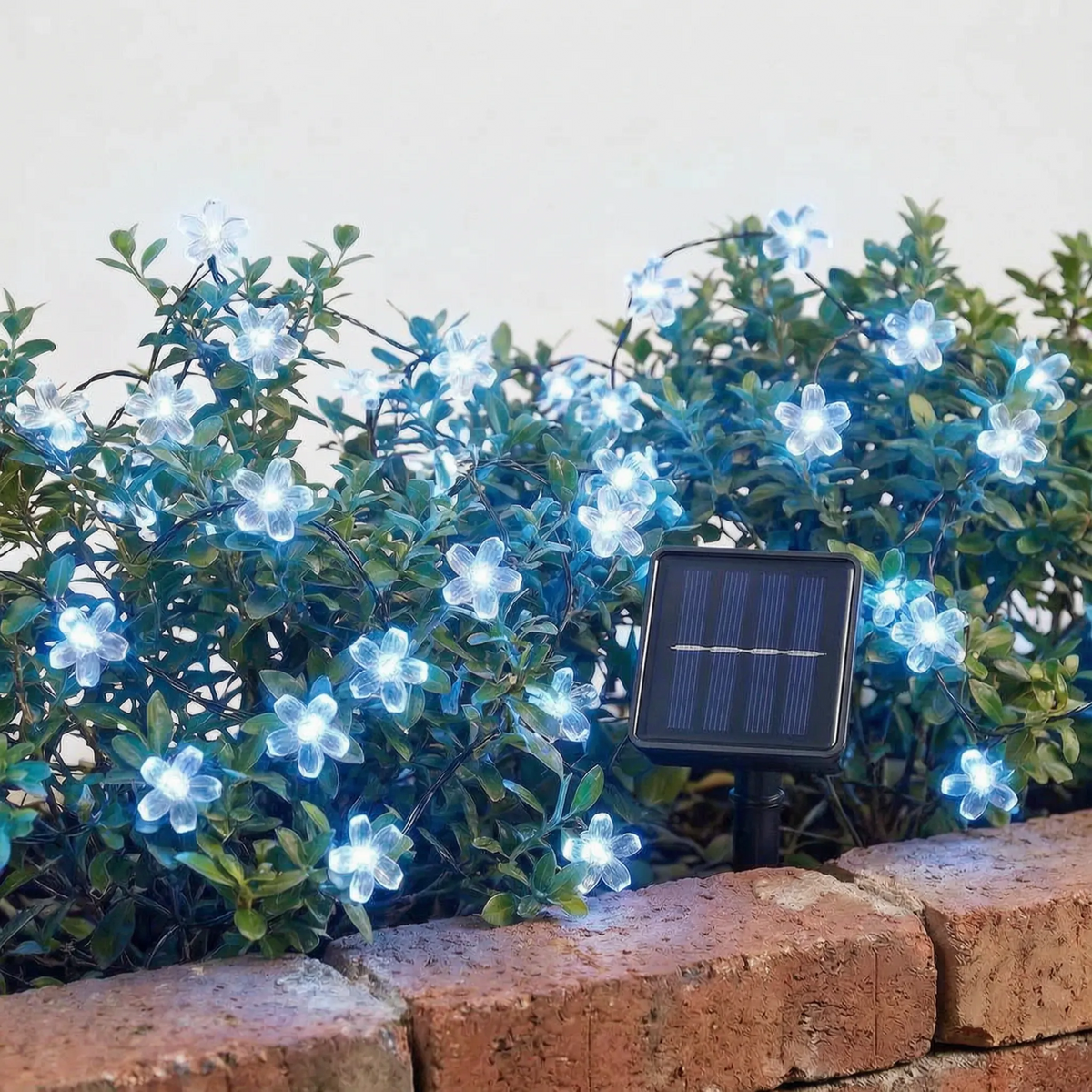 Solar-Powered Flower String Lights for Garden Decoration