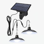 Remote-Controlled Solar Pendant Light for Outdoor Use - 1 or 2 Heads