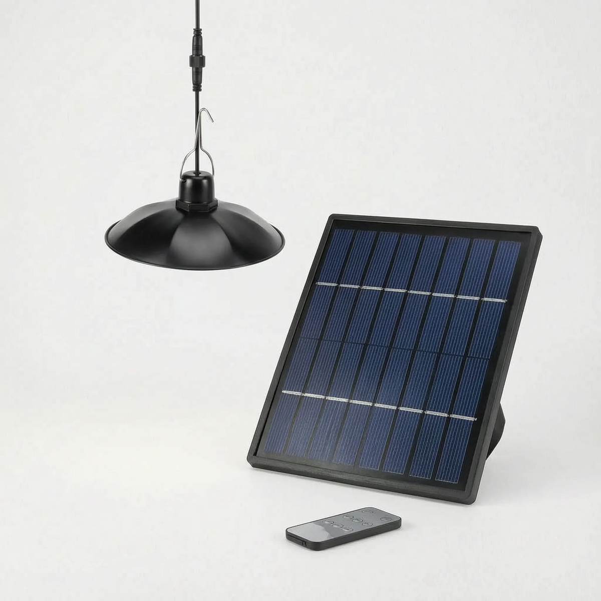 Remote-Controlled Solar Pendant Light for Outdoor Use - 1 or 2 Heads