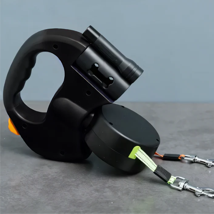 Doppel-Hundeleine mit LED-Beleuchtung und Anti-Verwicklungs-System