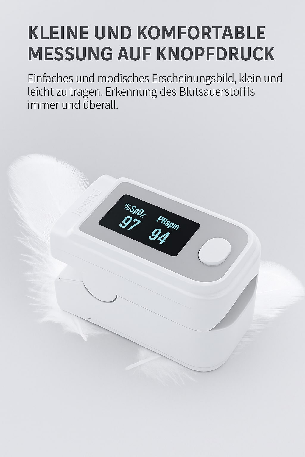 Schmerzfreier Puls- und Sauerstoffmonitor für Zuhause