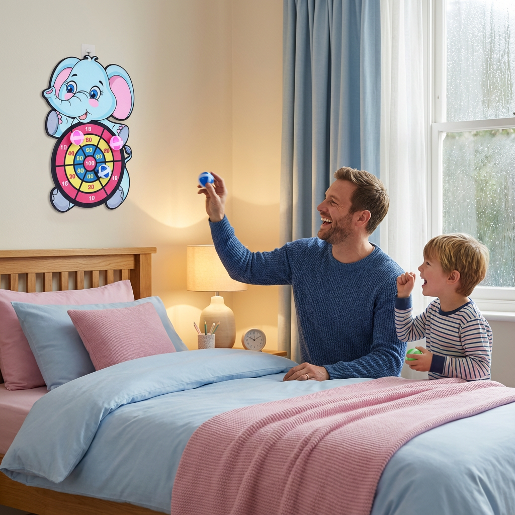 Spiel für Kinder: Lustiges Dartwurfspiel für Zuhause