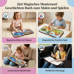 Montessori Mal- und Spielbuch – 2in1 Geschichten für Kinder