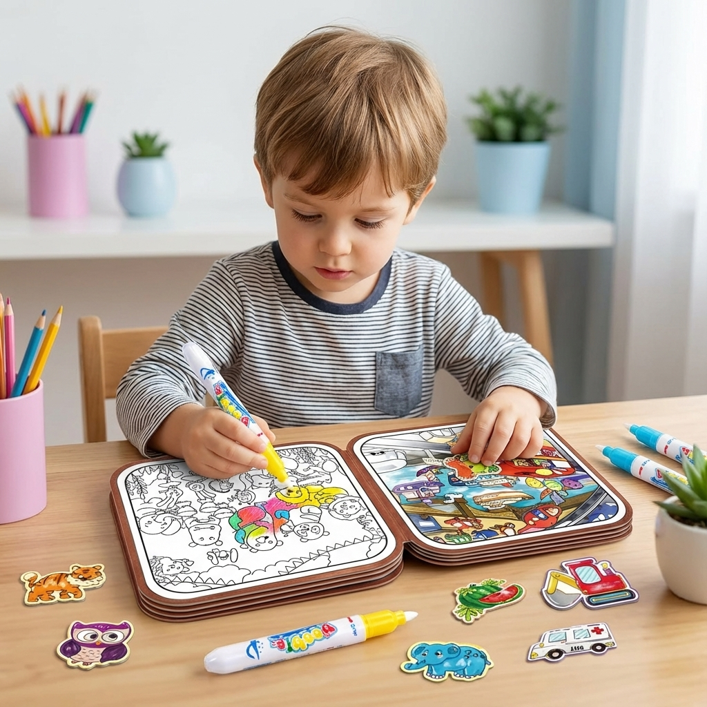 Montessori Mal- und Spielbuch – 2in1 Geschichten für Kinder