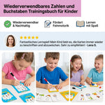 Trainingbuch für Kinder mit wiederverwendbaren Zahlen und Buchstaben