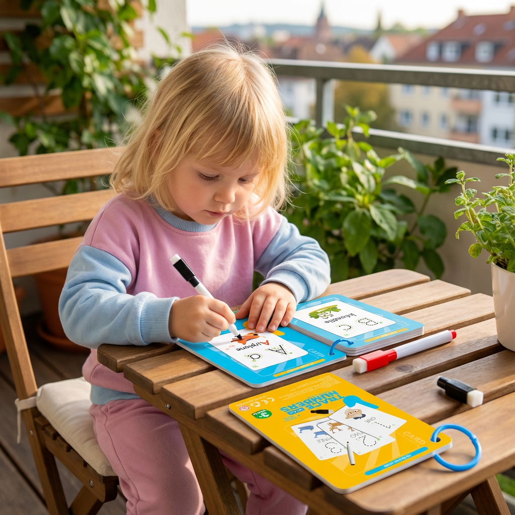 Trainingbuch für Kinder mit wiederverwendbaren Zahlen und Buchstaben