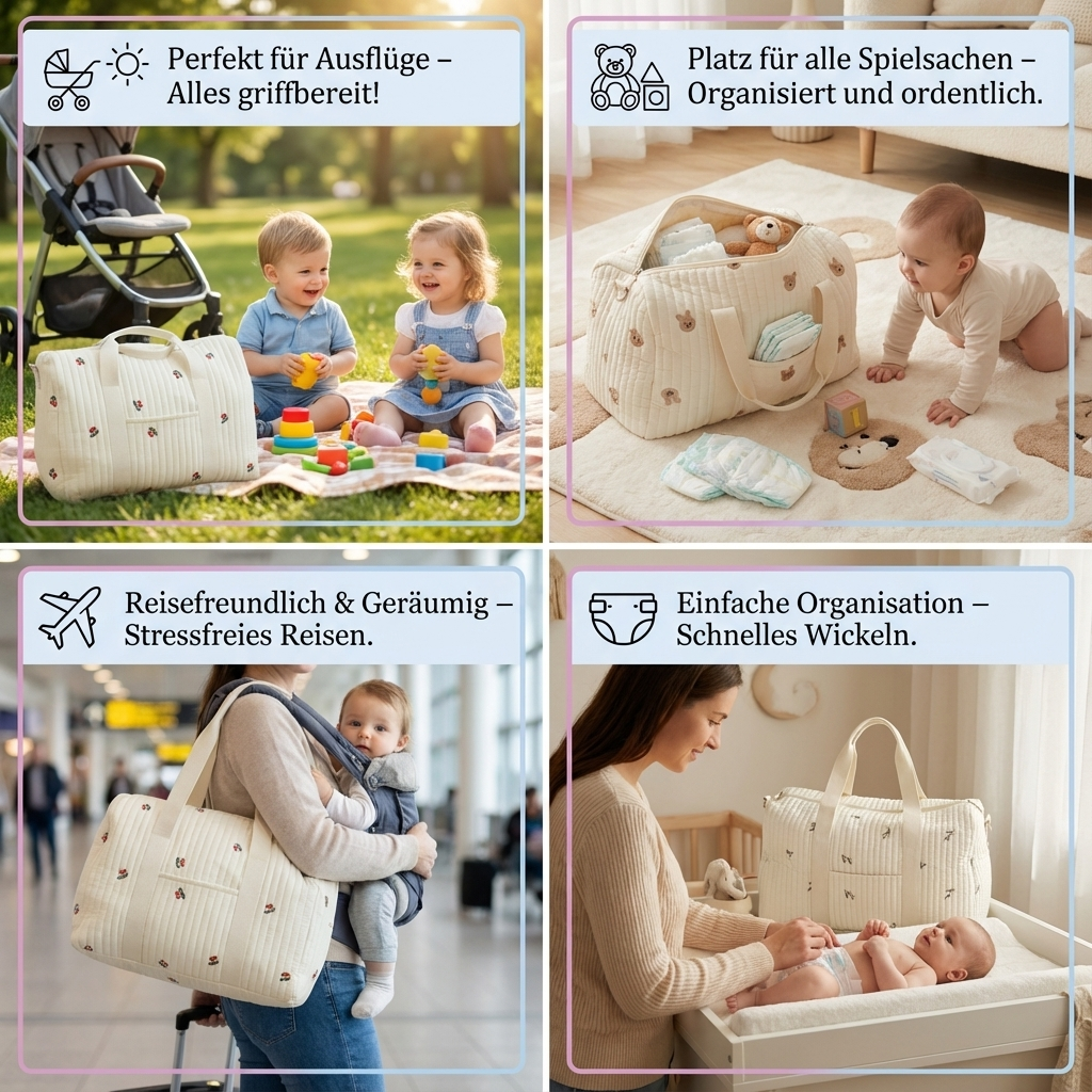 Geräumige Wickeltasche für Mütter – Viel Stauraum für Essentials!