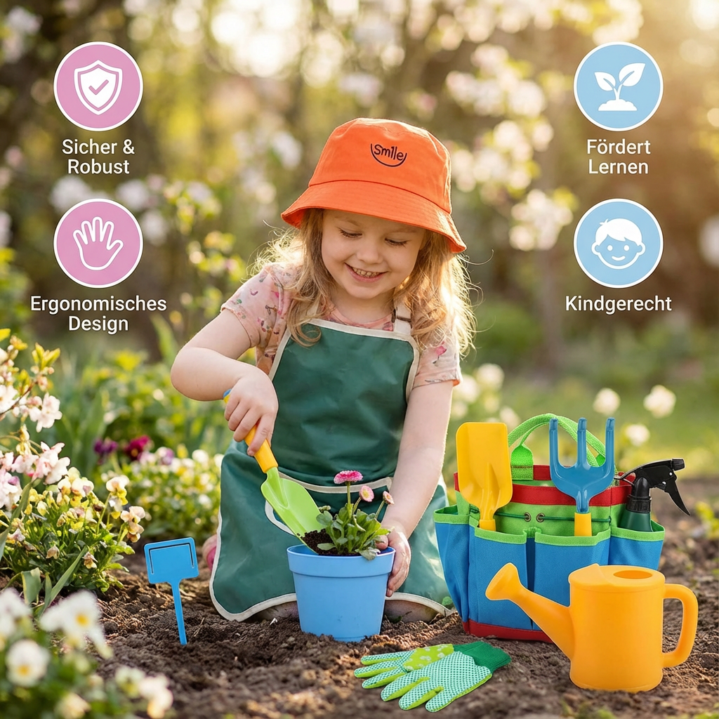 Kinder Gärtnerei Werkzeug Set für sicheres Arbeiten im Garten