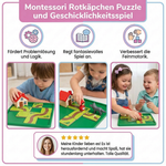 Puzzle und Geschicklichkeitsspiel mit Rotkäpchen im Montessori-Stil