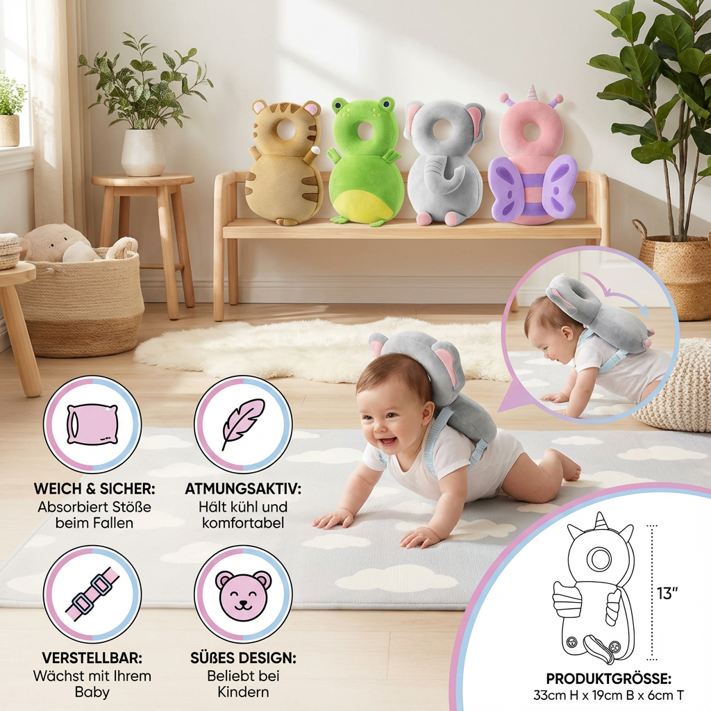 Schützender Babyhelm für sanften Kopfschutz