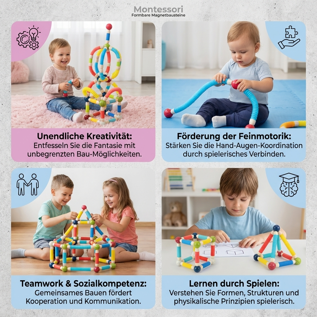 Formbare Magnetsteine im Montessori-Stil