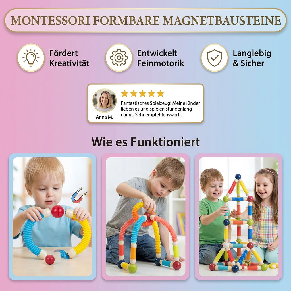 Formbare Magnetsteine im Montessori-Stil