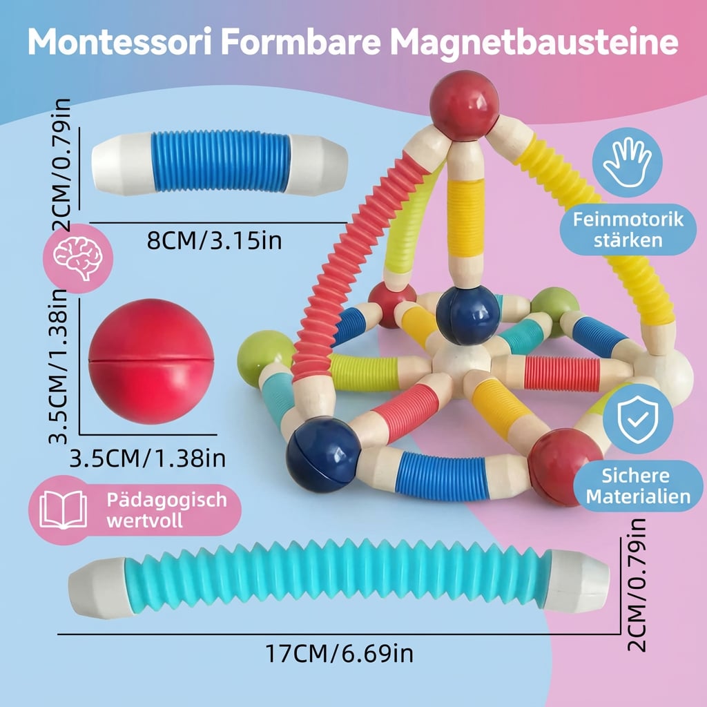 Formbare Magnetsteine im Montessori-Stil