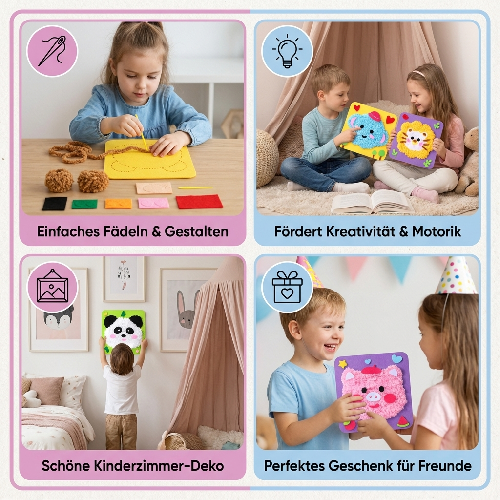 Selbstgemachtes Set für Stickpuppen