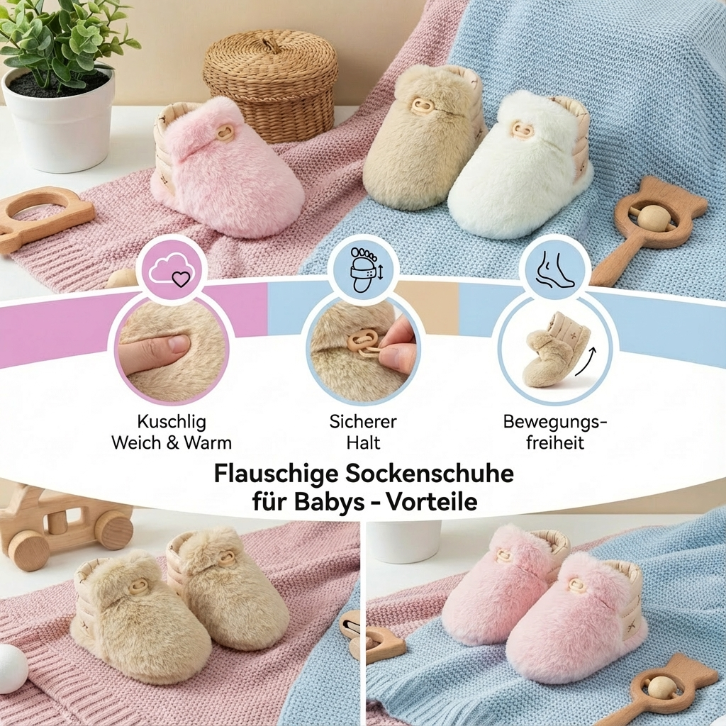 Babysocken mit samtigem Material – Flauschige Hausschuhe