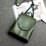 Elegant women's leather backpack with generous storage space